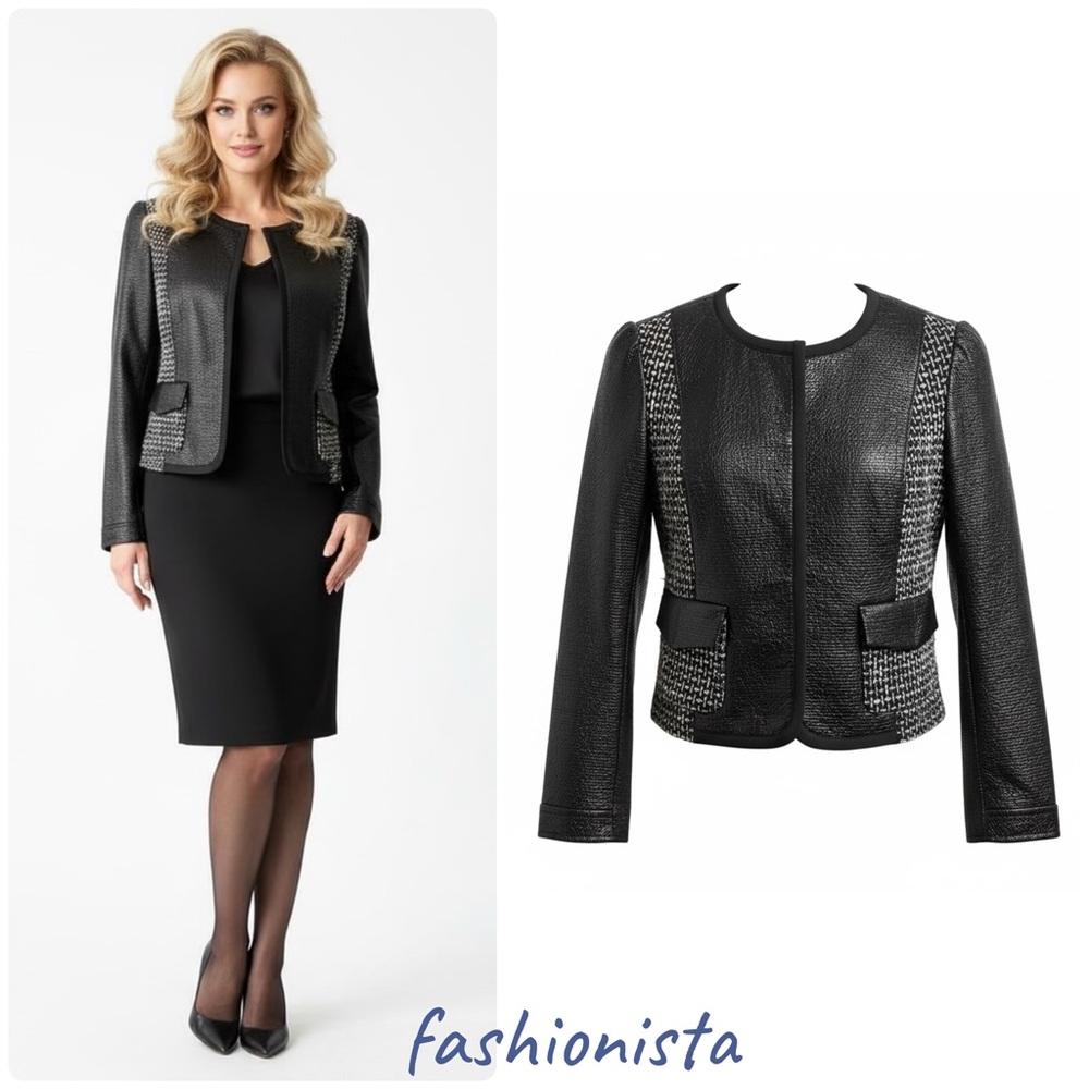 Tory Burch Daria Black Moto Jacket Blazer XS